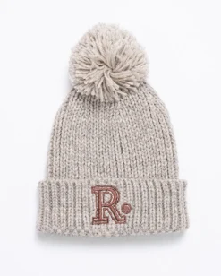 Outlet Academy Embroidered Pom Pom Beanie Womens Beanies & Knits