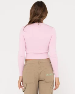 Flash Sale Amelia Cropped Long Sleeve Knit Top Womens Fashion Tops