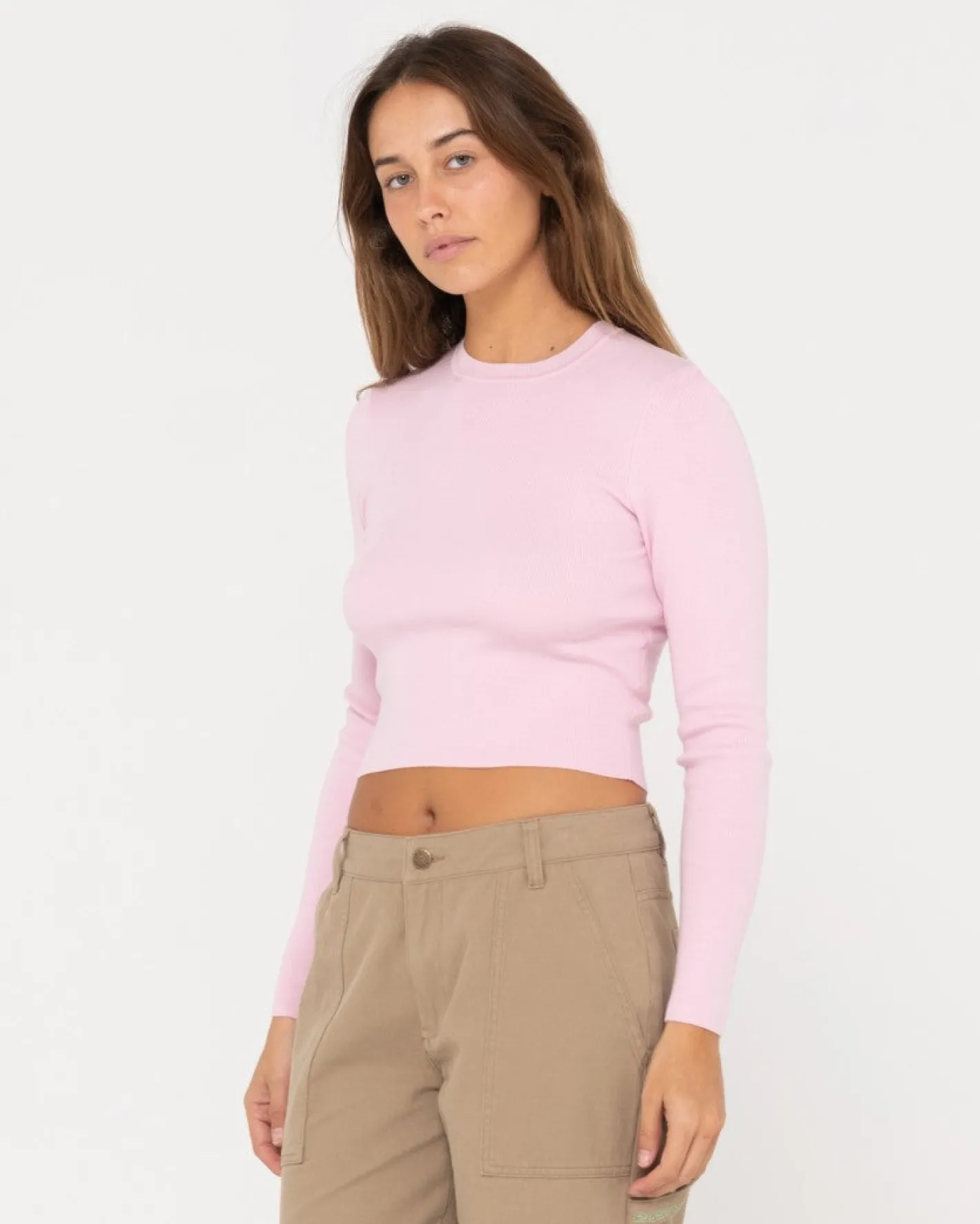 Flash Sale Amelia Cropped Long Sleeve Knit Top Womens Fashion Tops