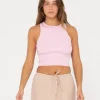 Outlet Amelia Knit Racer Crop Tank Top Womens Tees & Tanks