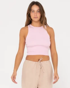 Outlet Amelia Knit Racer Crop Tank Top Womens Tees & Tanks