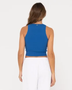 New Amelia Knit Racer Crop Tank Top Womens Tees & Tanks