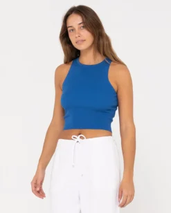 New Amelia Knit Racer Crop Tank Top Womens Tees & Tanks