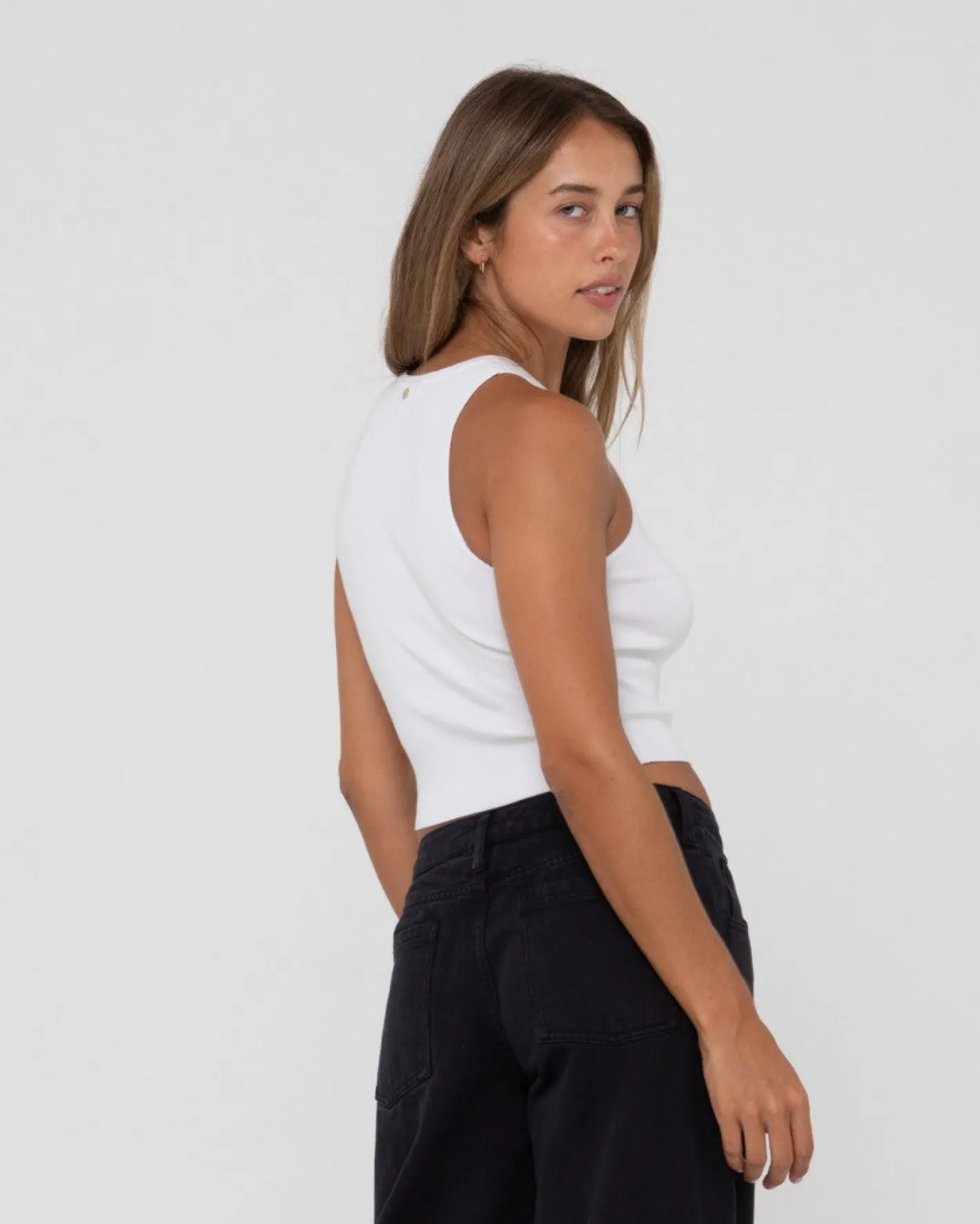 Outlet Amelia Knit Racer Crop Tank Top Womens Tees & Tanks