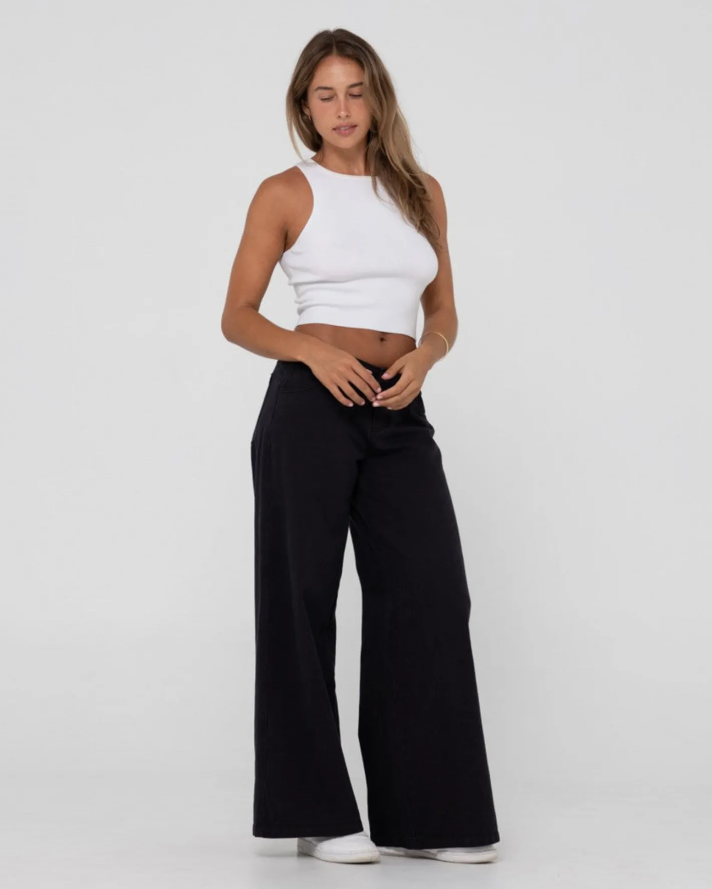 Outlet Amelia Knit Racer Crop Tank Top Womens Tees & Tanks