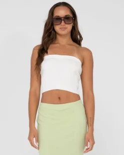 Cheap Amelia Strapless Knit Crop Top Womens Fashion Tops