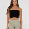 Discount Amelia Strapless Knit Crop Top Womens Fashion Tops
