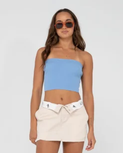 Sale Amelia Strapless Knit Crop Top Womens Fashion Tops