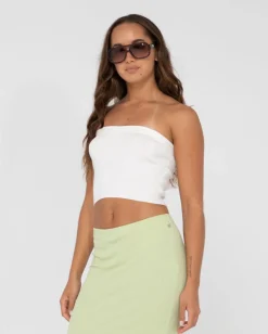 Cheap Amelia Strapless Knit Crop Top Womens Fashion Tops