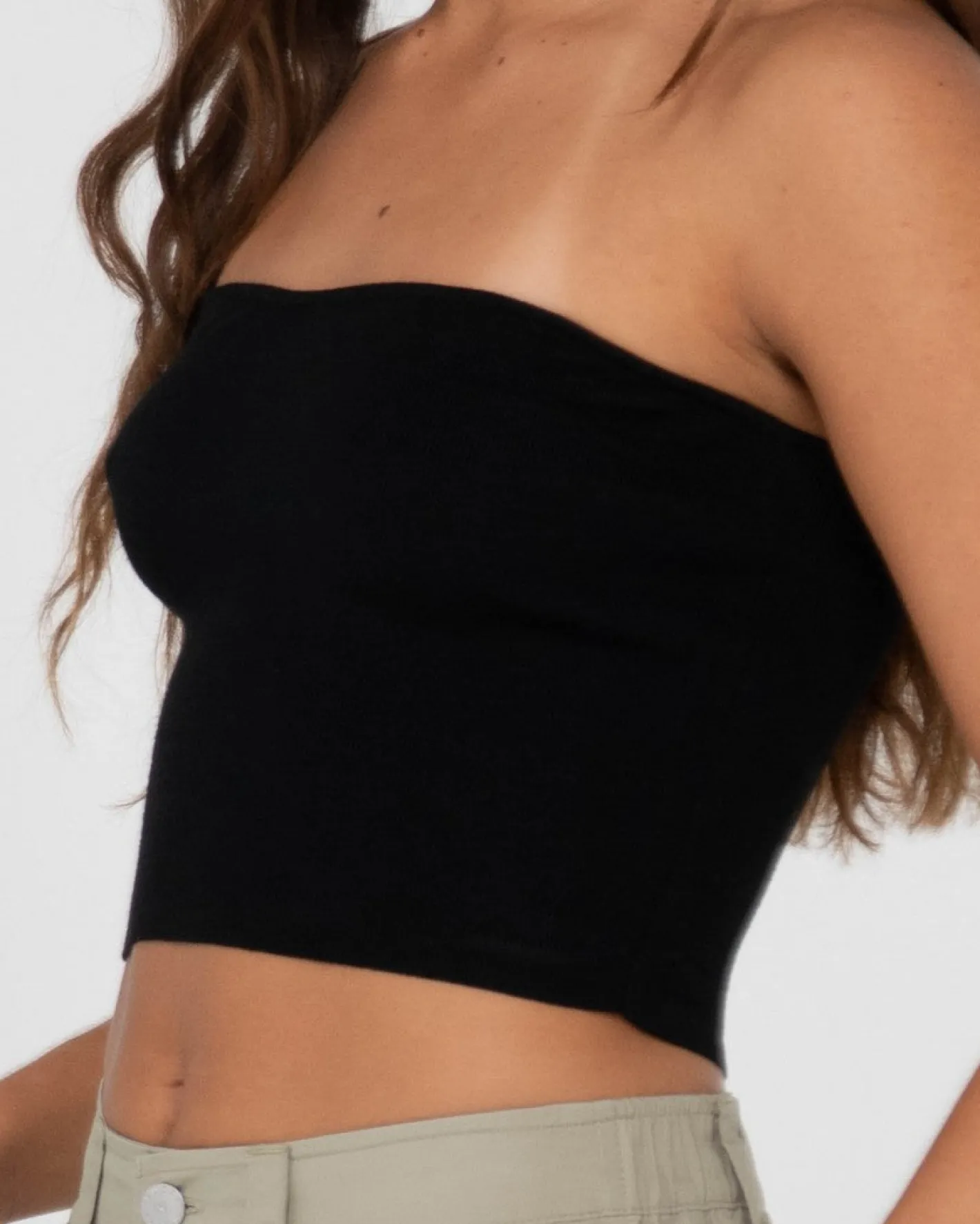 Discount Amelia Strapless Knit Crop Top Womens Fashion Tops