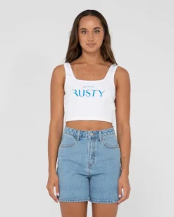 Store 1985 Baby Graphic Crop Tank Top Womens Tees & Tanks