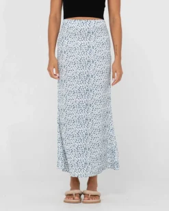 Flash Sale Balnear Floral Printed High Waisted Midi Skirt Womens Skirts