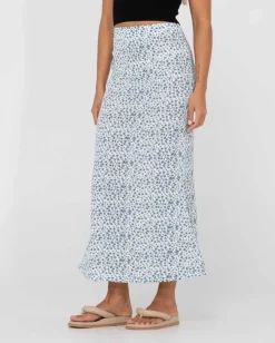 Flash Sale Balnear Floral Printed High Waisted Midi Skirt Womens Skirts