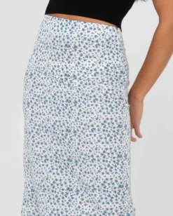 Flash Sale Balnear Floral Printed High Waisted Midi Skirt Womens Skirts