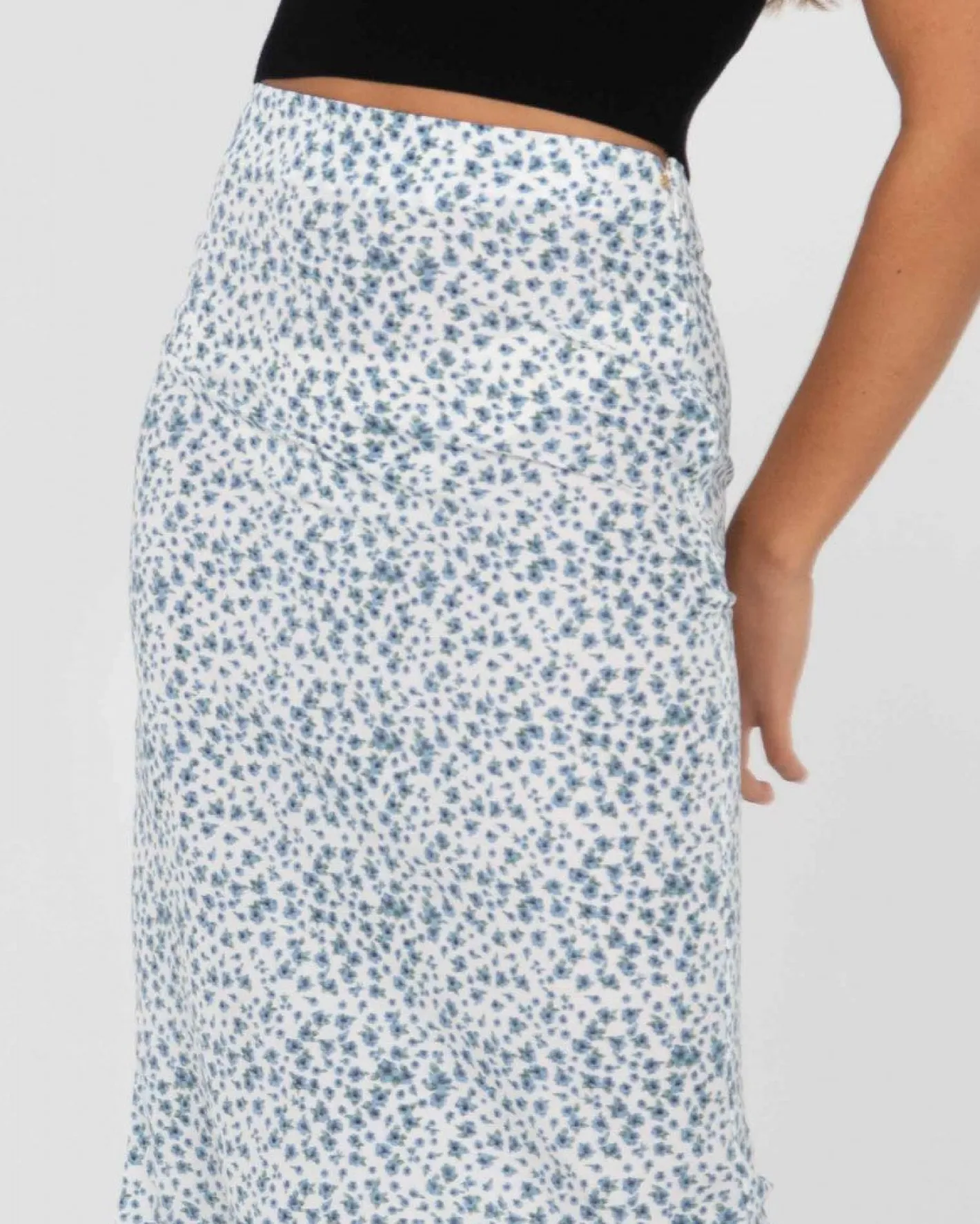 Flash Sale Balnear Floral Printed High Waisted Midi Skirt Womens Skirts