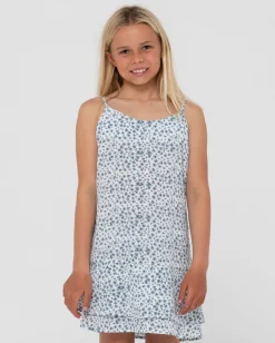 Best Balnear Floral Printed Mini Dress Girls Kids Dresses
