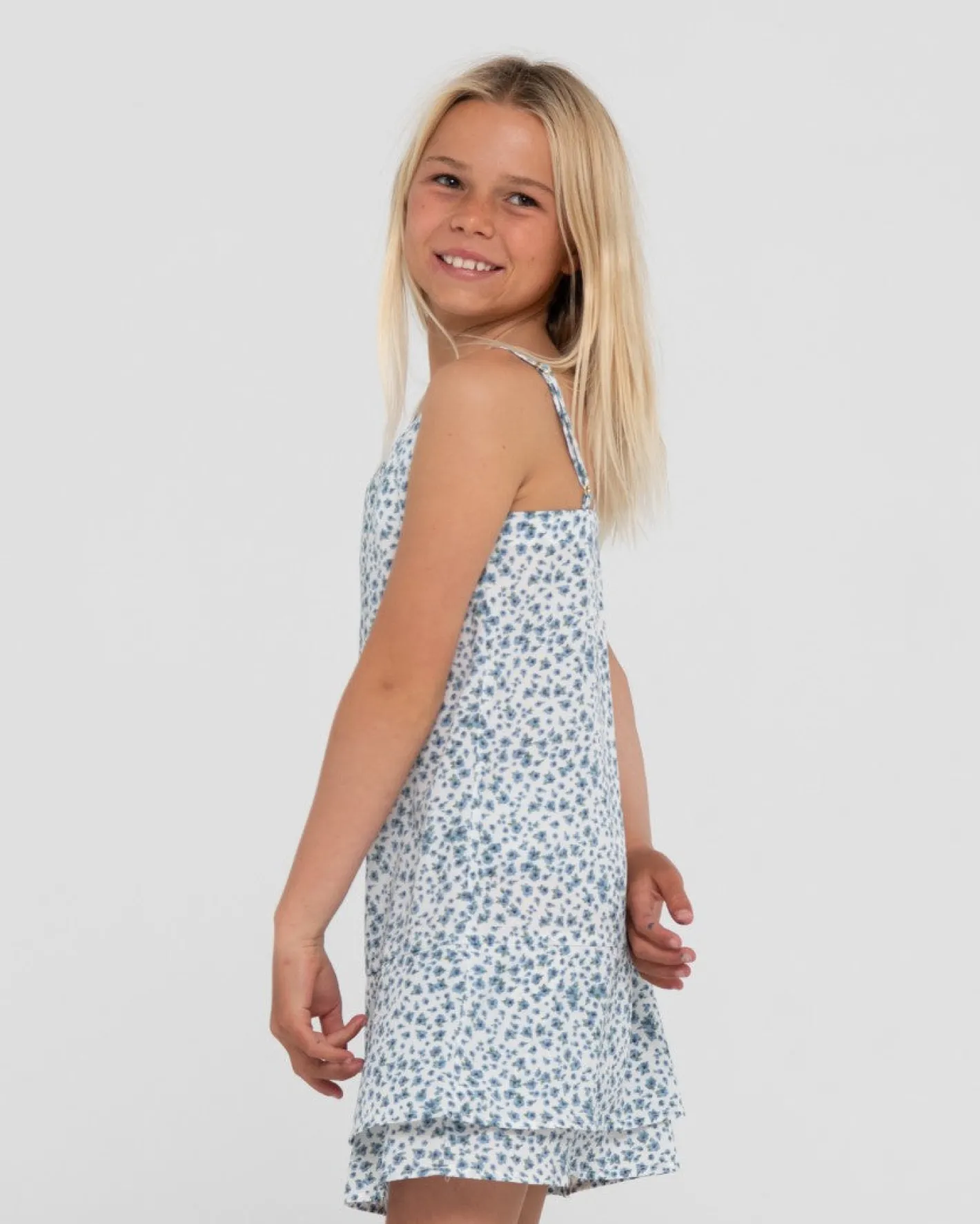 Best Balnear Floral Printed Mini Dress Girls Kids Dresses