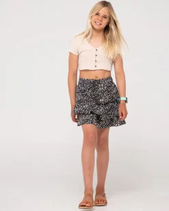 Hot Balnear Floral Printed Mini Skirt Girls Kids Bottoms
