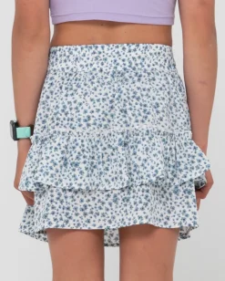 Flash Sale Balnear Floral Printed Mini Skirt Girls Kids Bottoms