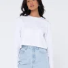 New Blanks Long Sleeve Baby Tee Womens Basics From 2 For $50*
