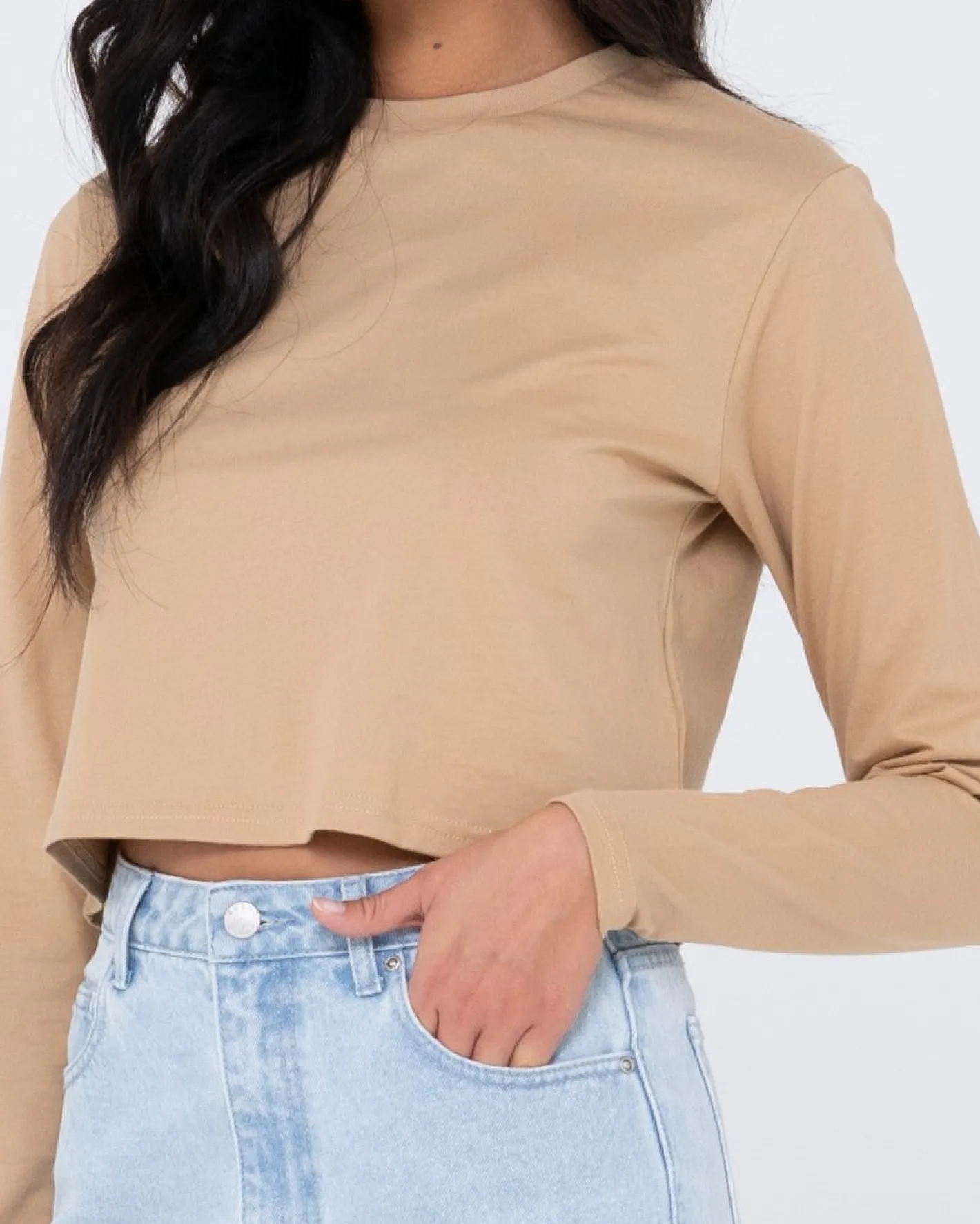 Shop Blanks Long Sleeve Baby Tee Womens Tees & Tanks