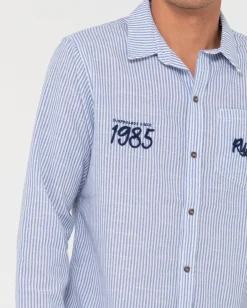 New Boat Day Linen Long Sleeve Shirt Mens Shirts