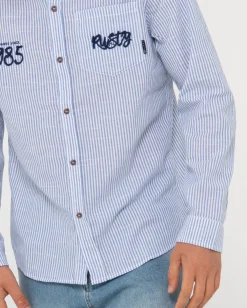New Boat Day Linen Long Sleeve Shirt Mens Shirts