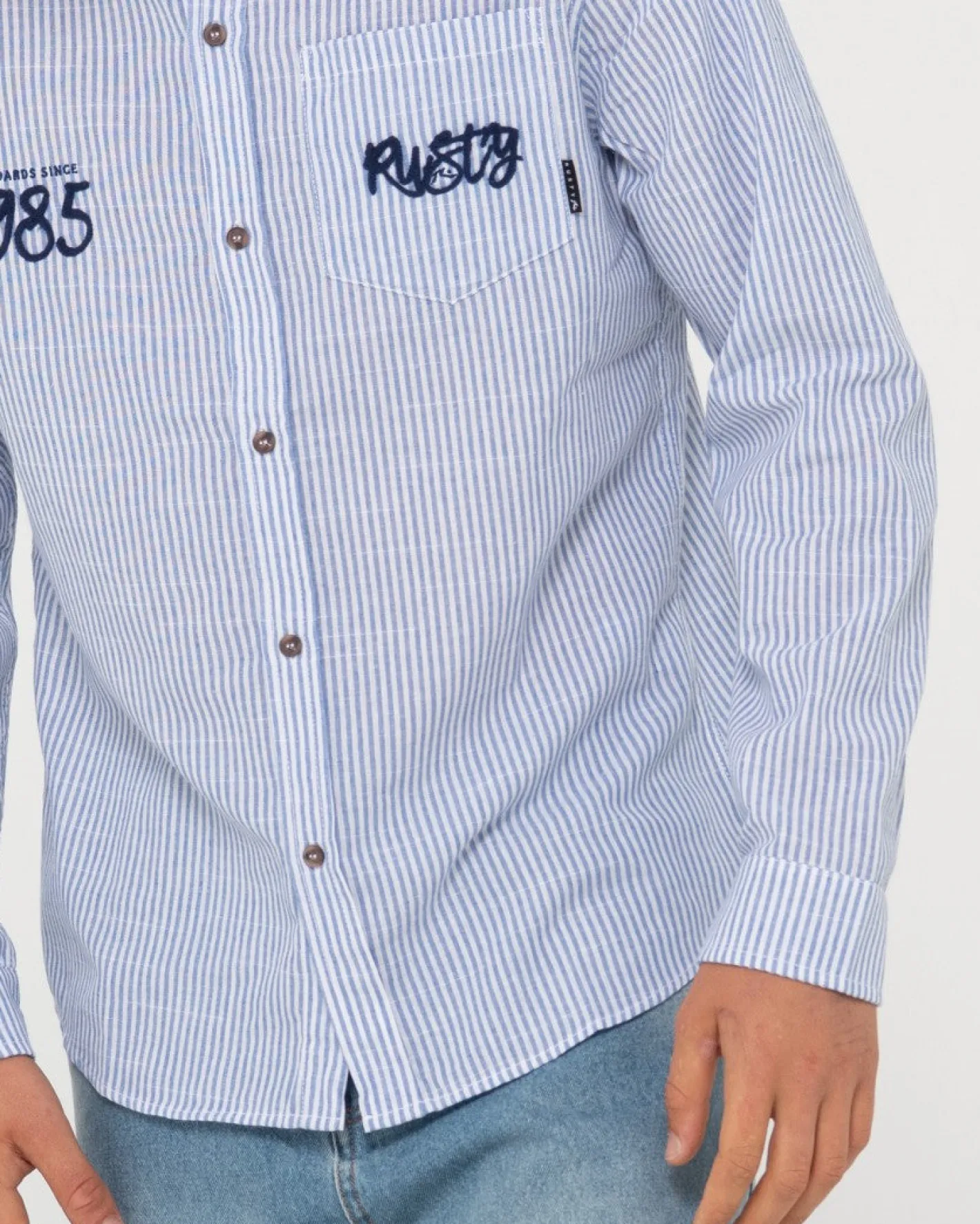 New Boat Day Linen Long Sleeve Shirt Mens Shirts