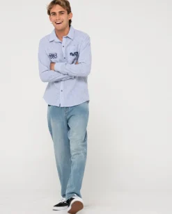 New Boat Day Linen Long Sleeve Shirt Mens Shirts