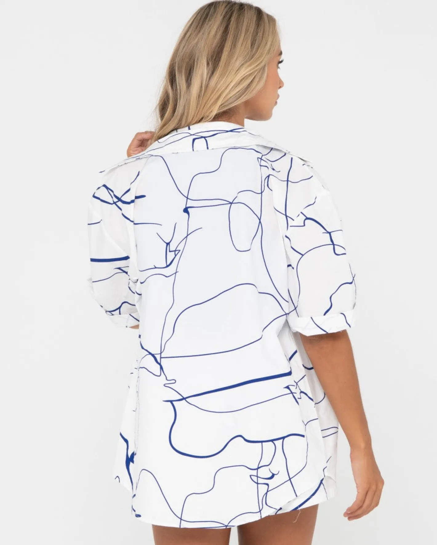 New Brush Strokes Short Sleeve Shirt Womens Fashion Tops