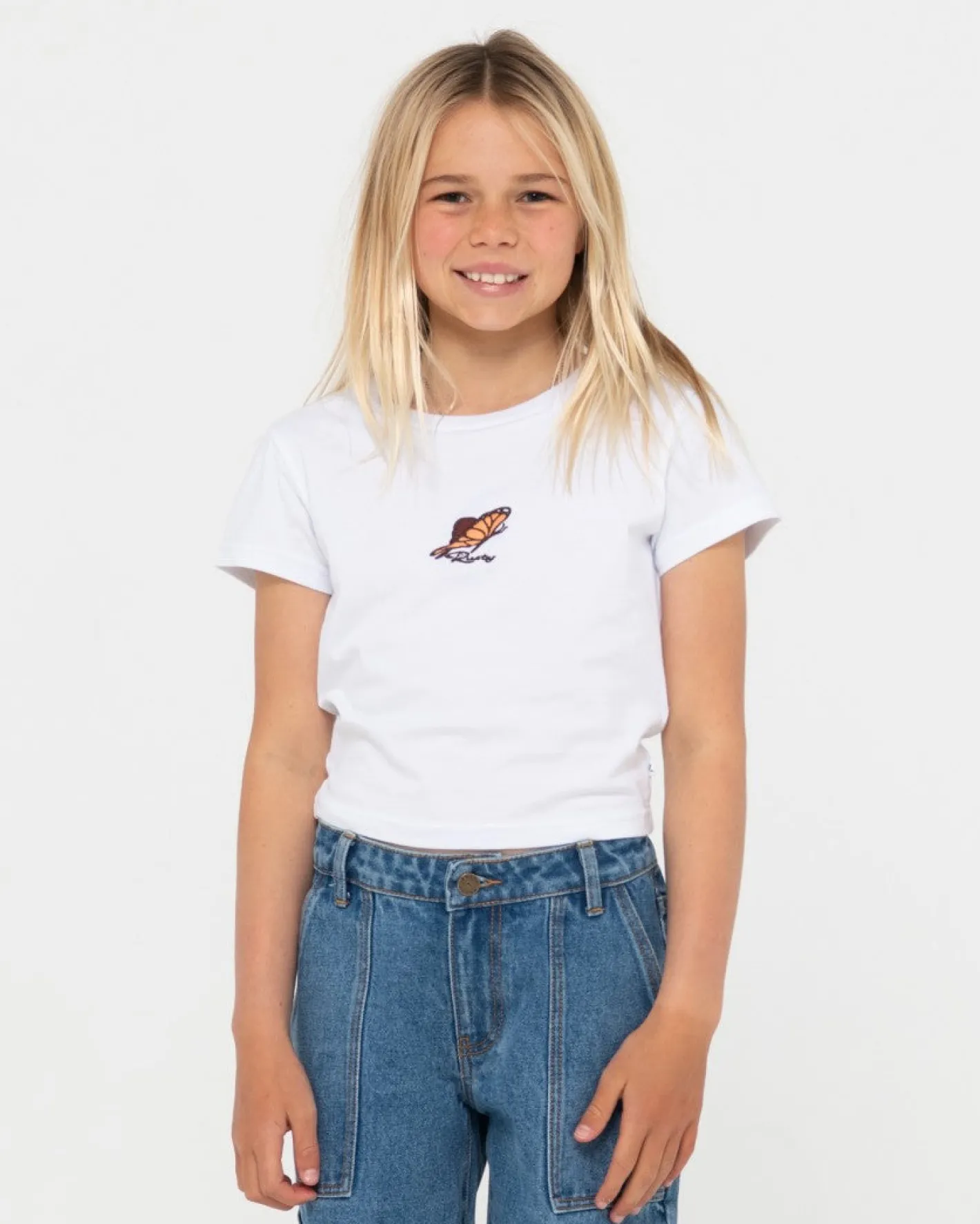 Online Butterfly Skimmer Baby Tee Girls Kids Tops