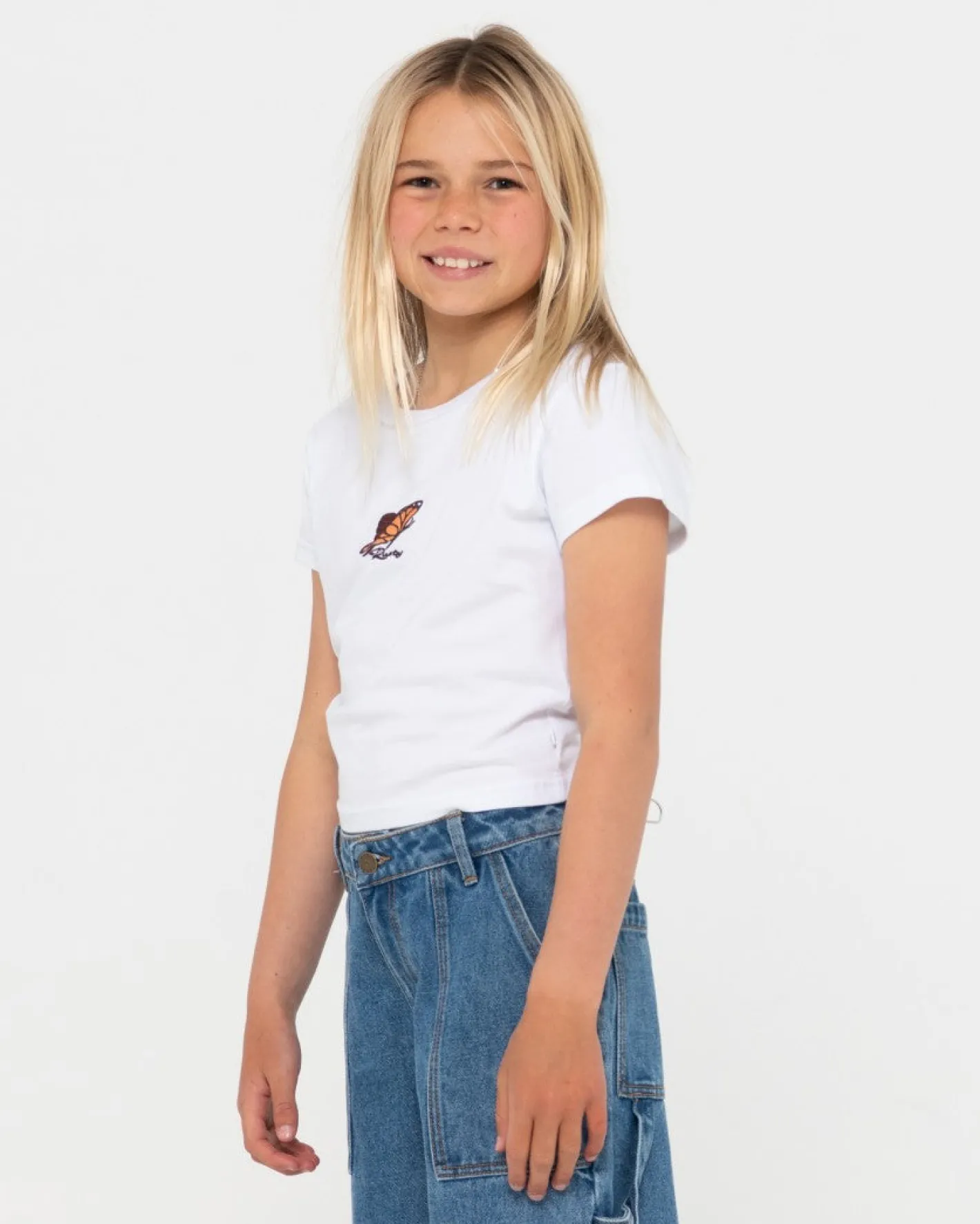 Online Butterfly Skimmer Baby Tee Girls Kids Tops