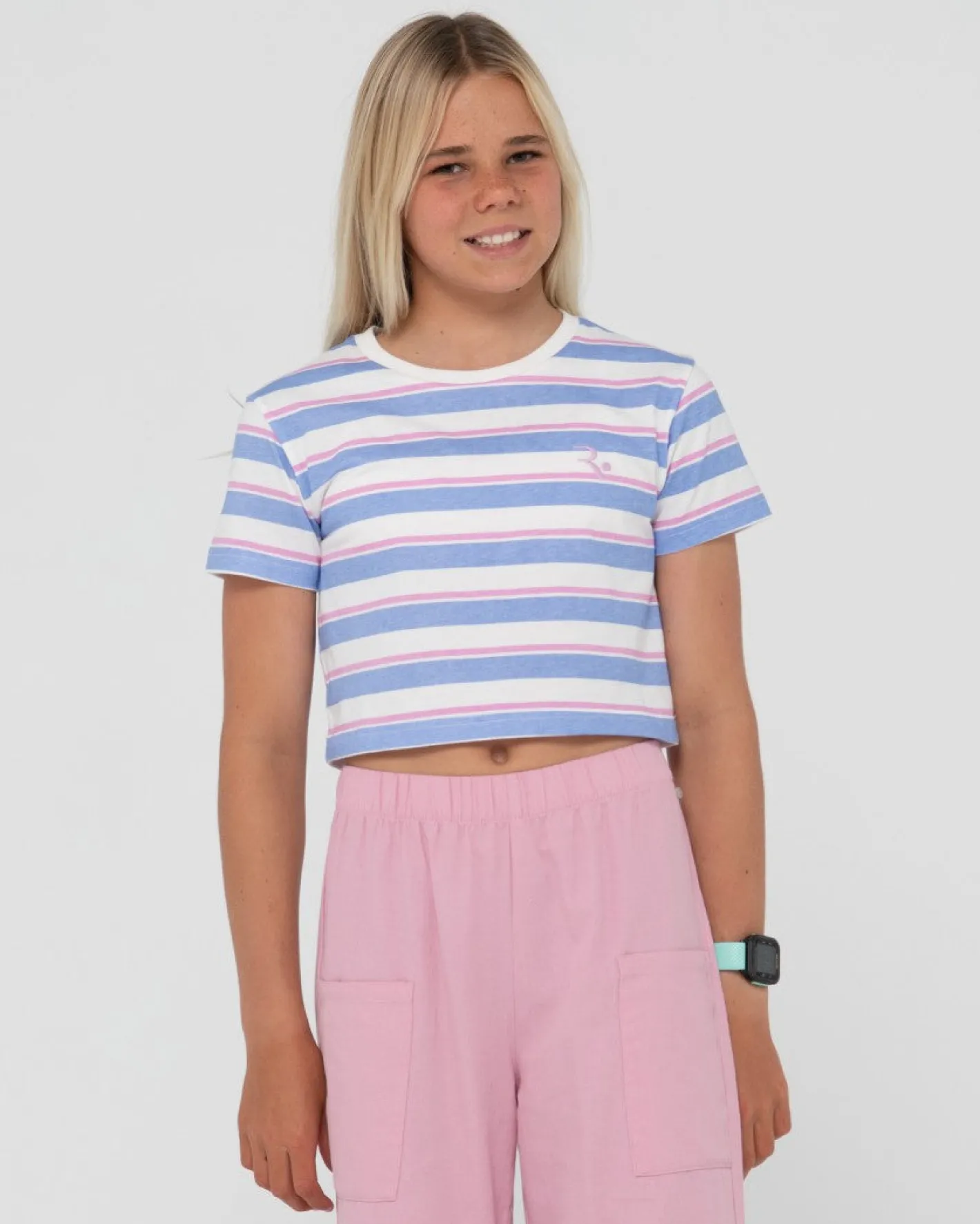 Cheap Camila Stripe Cropped Teee Girls Kids Tops