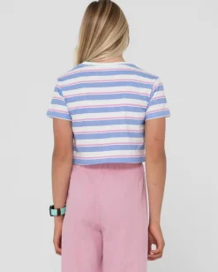 Cheap Camila Stripe Cropped Teee Girls Kids Tops