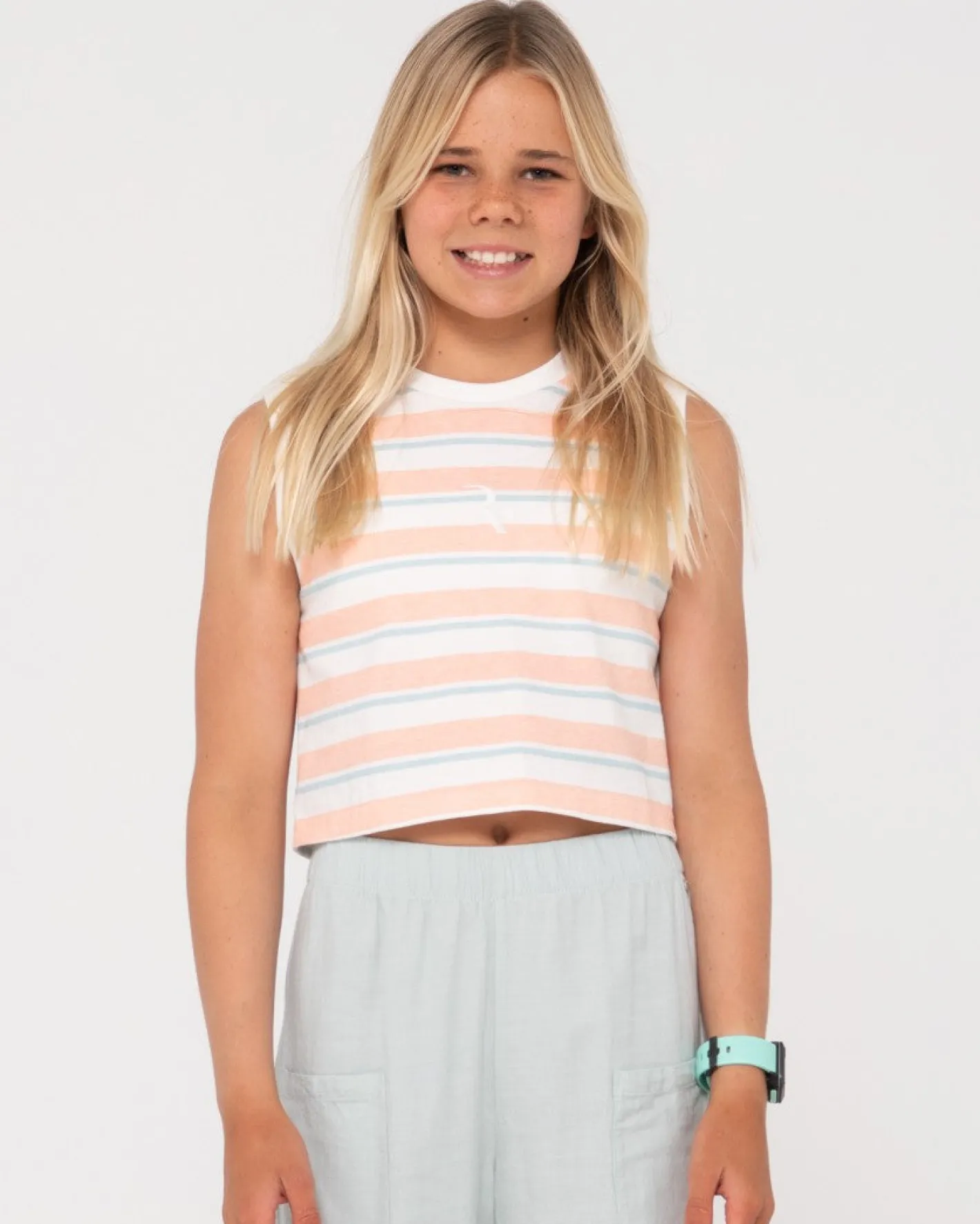 Fashion Camila Stripe Muscle Tank Girls Kids Tops