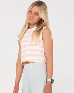 Fashion Camila Stripe Muscle Tank Girls Kids Tops