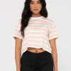 Store Camila Stripe Relaxed Crop Tee Womens Tees & Tanks