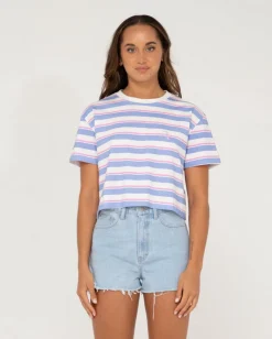 Flash Sale Camila Stripe Relaxed Crop Tee Womens Tees & Tanks