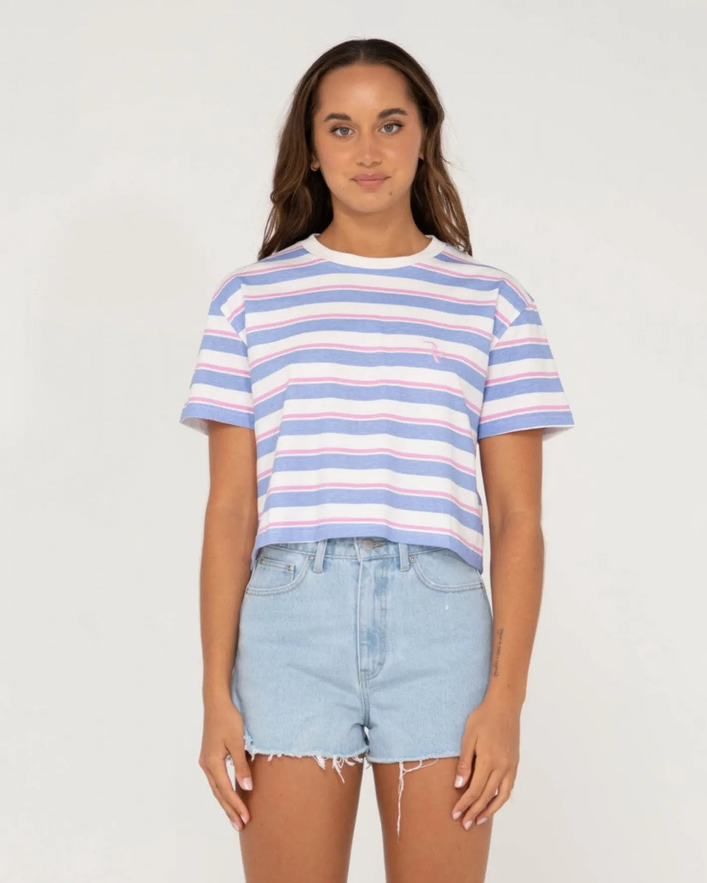Flash Sale Camila Stripe Relaxed Crop Tee Womens Tees & Tanks