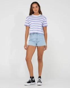 Flash Sale Camila Stripe Relaxed Crop Tee Womens Tees & Tanks