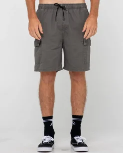 Store Camper Vintage Wash Cargo Elastic Short Mens Shorts