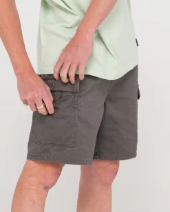 Store Camper Vintage Wash Cargo Elastic Short Mens Shorts