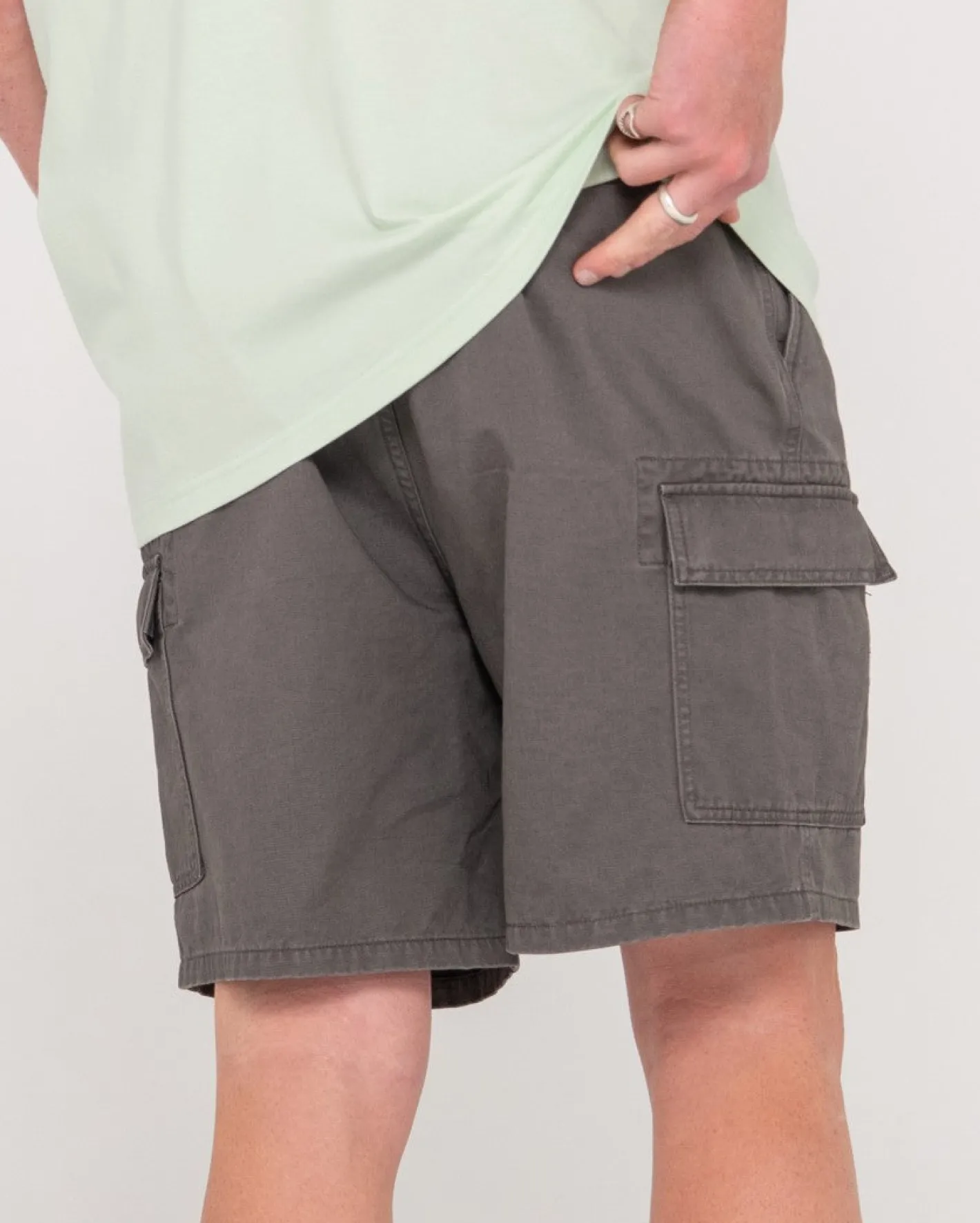 Store Camper Vintage Wash Cargo Elastic Short Mens Shorts