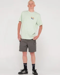 Store Camper Vintage Wash Cargo Elastic Short Mens Shorts