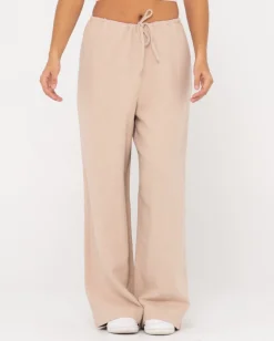 Hot Carolina High Waisted Relaxed Fit Linen Pant Womens Pants