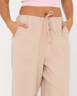 Hot Carolina High Waisted Relaxed Fit Linen Pant Womens Pants