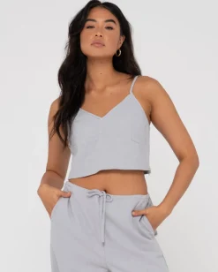 New Carolina V Neck Linen Slip Top Womens Fashion Tops