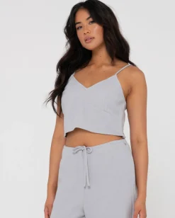 New Carolina V Neck Linen Slip Top Womens Fashion Tops