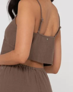 Store Carolina V Neck Linen Slip Top Womens Fashion Tops