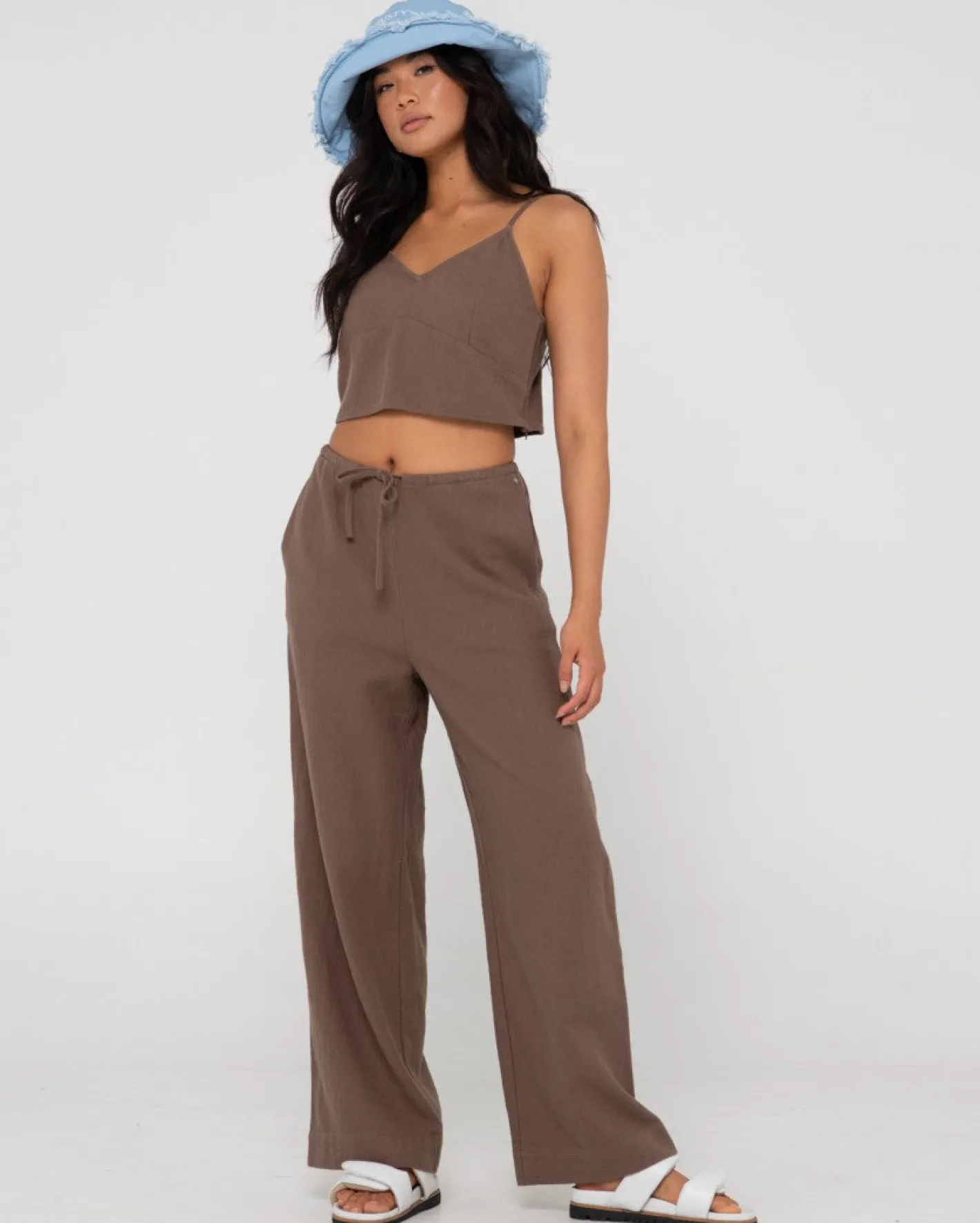 Store Carolina V Neck Linen Slip Top Womens Fashion Tops